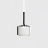 Moderne LED Pendelleuchte aus Glas in Zylinderform für Schlafzimmer