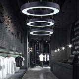 Moderne LED Ring Pendelleuchte – dimmbar, schwarz, ideal für Esszimmer & Büro