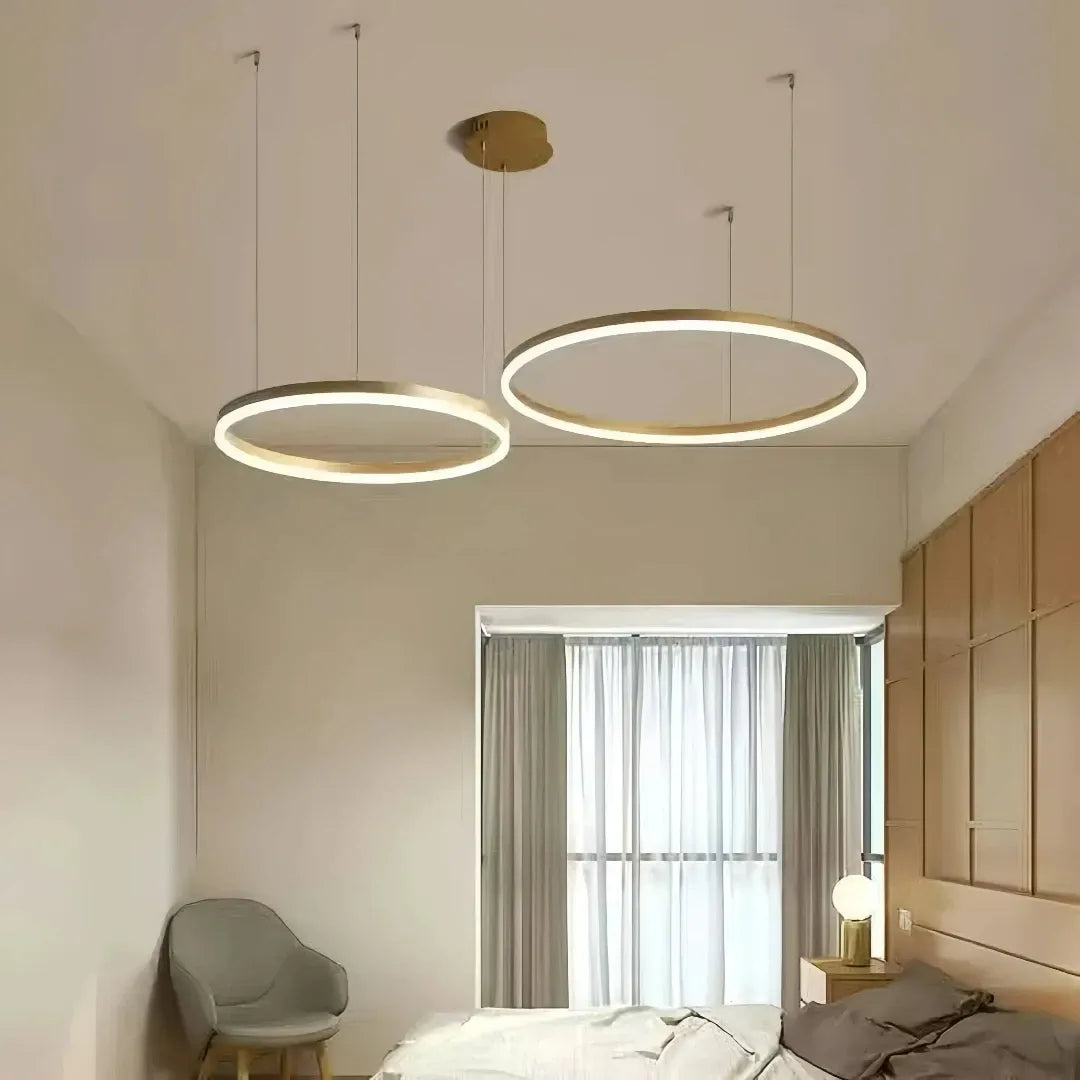LED Ring Pendelleuchte aus Metall, dimmbar – moderne Hängeleuchte fürs Wohnzimmer