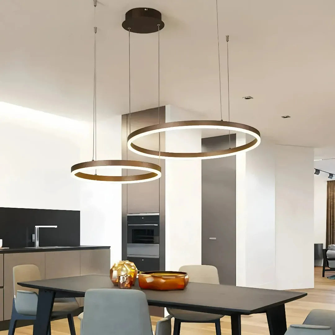 LED Ring Pendelleuchte aus Metall, dimmbar – moderne Hängeleuchte fürs Wohnzimmer