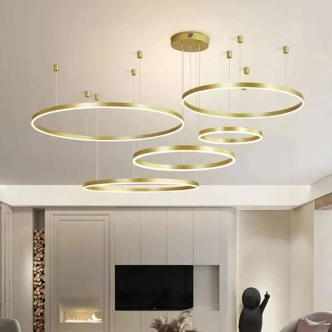 LED Ring Pendelleuchte aus Metall, dimmbar – moderne Hängeleuchte fürs Wohnzimmer