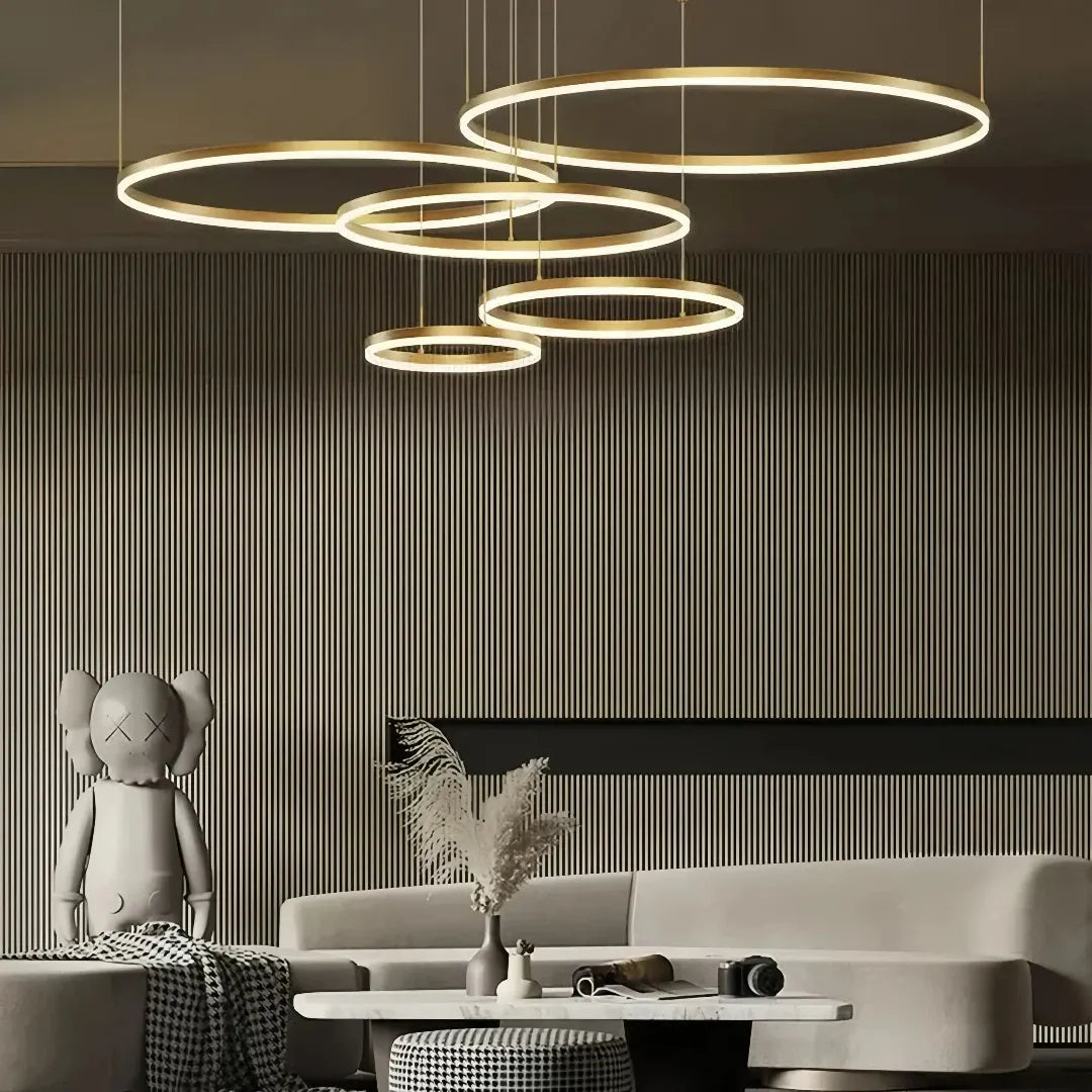 LED Ring Pendelleuchte aus Metall, dimmbar – moderne Hängeleuchte fürs Wohnzimmer
