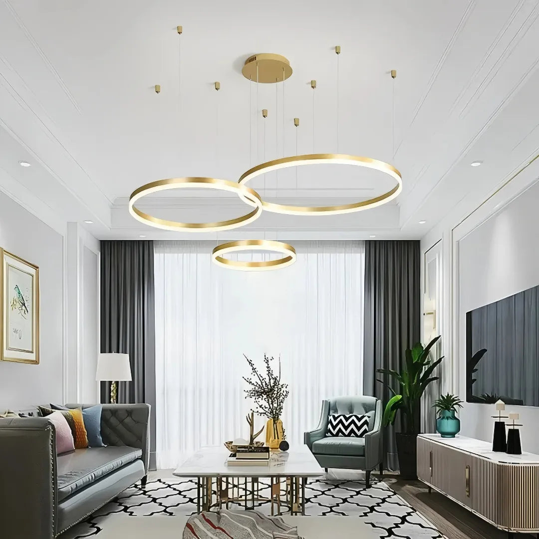 LED Ring Pendelleuchte aus Metall, dimmbar – moderne Hängeleuchte fürs Wohnzimmer