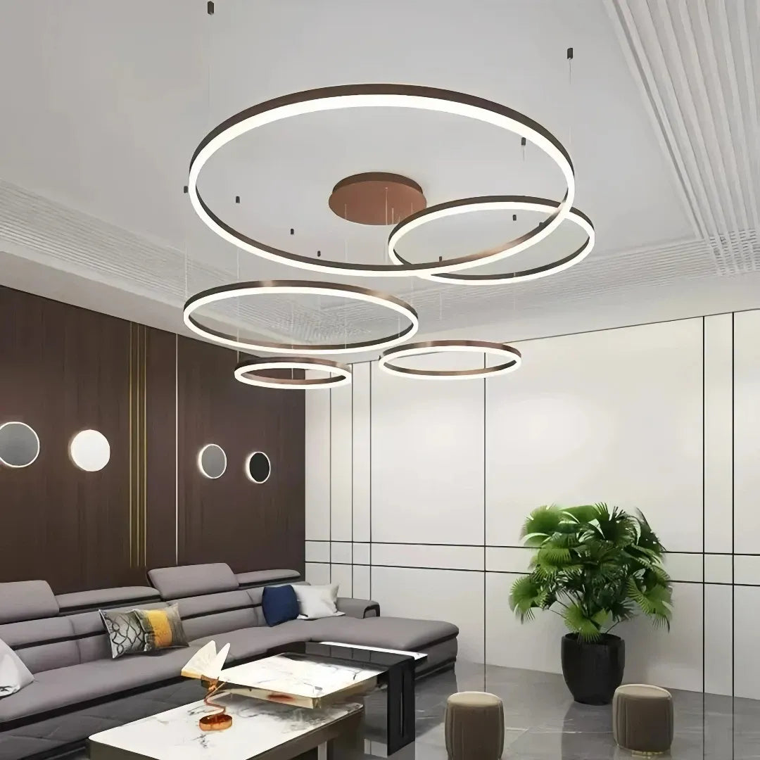 LED Ring Pendelleuchte – modern & dimmbar für Wohnzimmer