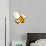 Buntglas Cluster-Pendelleuchte 4-flammig für Esszimmer