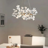 Moderne Keramik-Kronleuchter mit Ginkgo-Design fürs Wohnzimmer