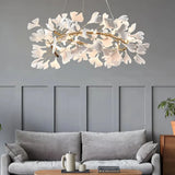 Moderne Keramik-Kronleuchter mit Ginkgo-Design fürs Wohnzimmer