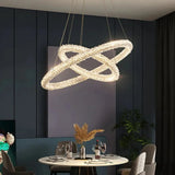 Moderne Kristall-Ring Pendelleuchte für das Wohnzimmer