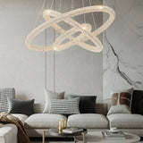 Moderne Kristall-Ring Pendelleuchte für das Wohnzimmer