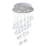 Moderne LED-Kristall-Deckenleuchte in Chrom für das Esszimmer