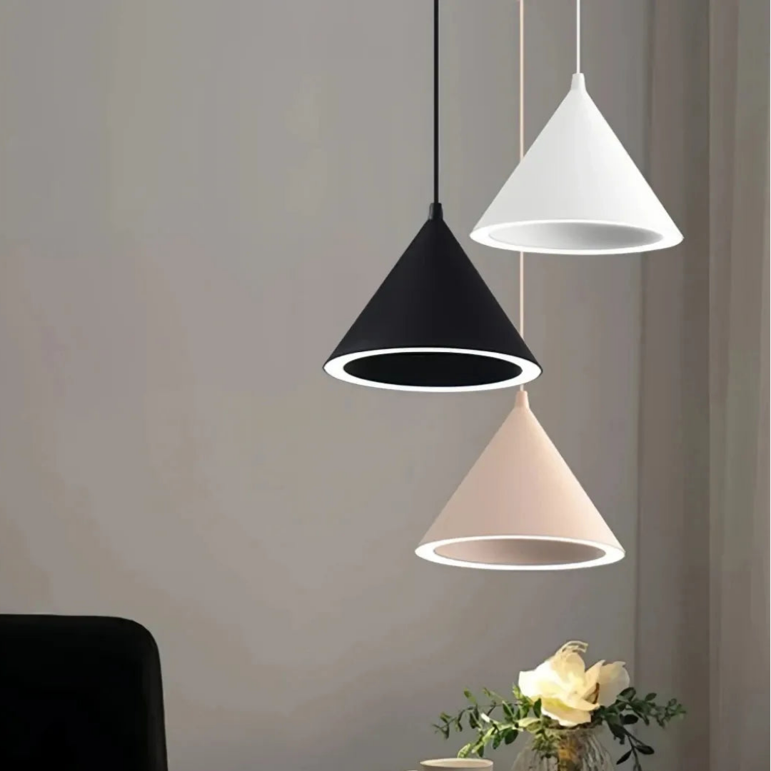 Macaron Pendelleuchte in Weiß für Esszimmer und Wohnzimmer