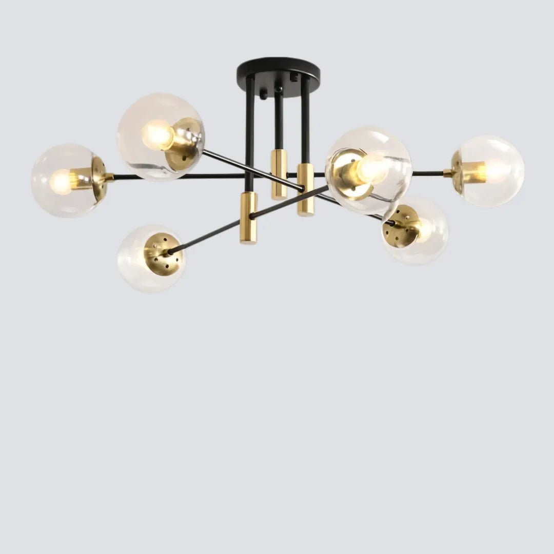 Moderne Mehrflammige LED-Deckenleuchte im Kugel-Design für das Wohnzimmer