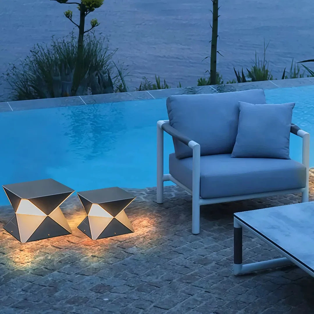 Moderne schwarze Terrassenlaterne IP65 für Garten