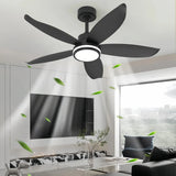 Moderner Deckenventilator mit Licht und Fernbedienung, 5 Flügel