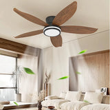 Moderner Deckenventilator mit Licht und Fernbedienung, 5 Flügel