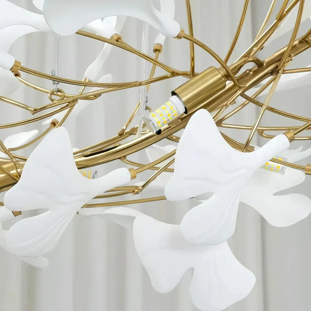 Großer Ginkgo Kronleuchter für elegantes Wohnzimmer
