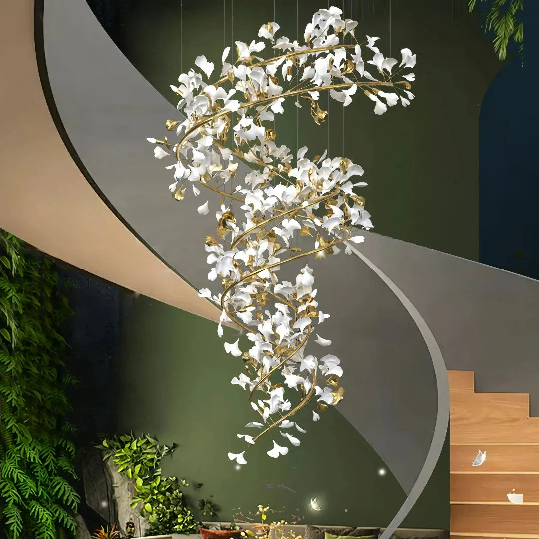 Moderner LED-Kronleuchter aus Keramik für Treppenhaus