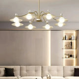 Moderner LED Kronleuchter in Gold für das Wohnzimmer