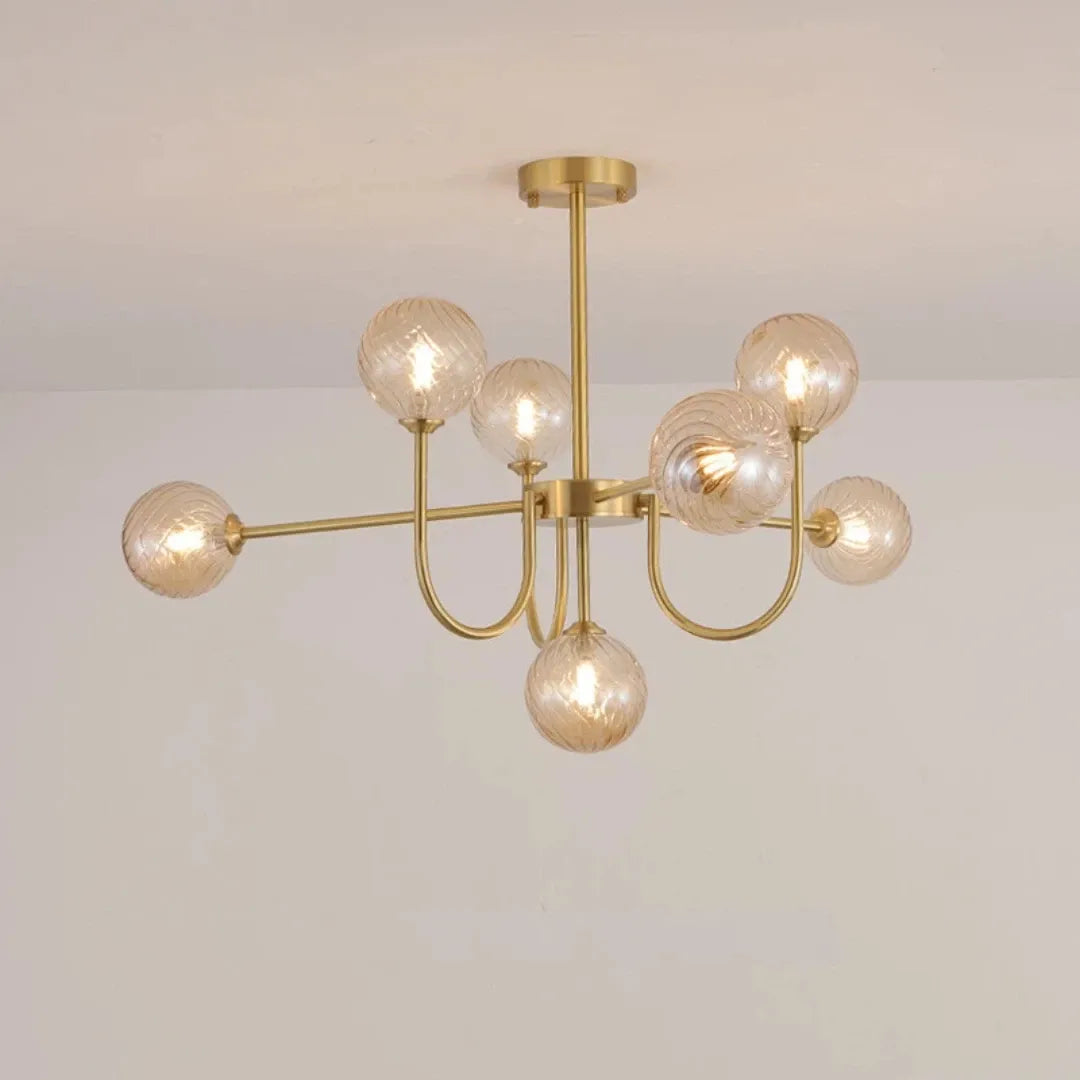 Moderner LED Sputnik Kronleuchter mit Glaskugeln für das Wohnzimmer