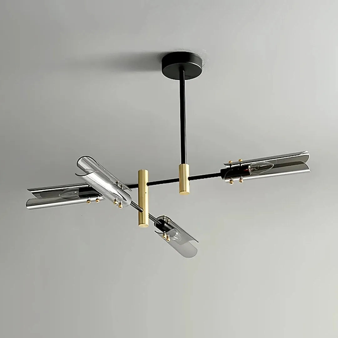 Moderner Sputnik Kronleuchter aus Metall und Glas für das Esszimmer