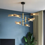 Moderner Sputnik Kronleuchter aus Metall und Glas für das Esszimmer