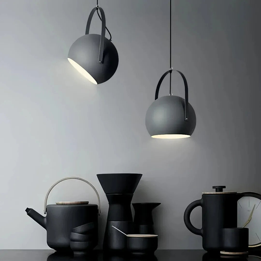 Morandi LED Pendelleuchte in Blau mit verstellbarem Schirm
