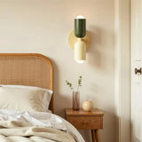 LED Wandleuchte Doppelkopf im Morandi Stil für Schlafzimmer