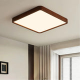 Nordische flache quadratische Holz-Deckenleuchte für Schlafzimmer