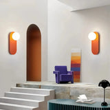 Orange Wandleuchte aus Metall, modernes Design für Wohnzimmer