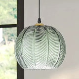 Pendelleuchte Grün Glas Kugel im Vintage Stil fürs Esszimmer