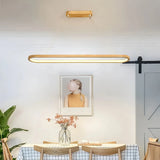 70 cm lange ovale Pendelleuchte aus Eichenholz mit integrierter LED-Beleuchtung