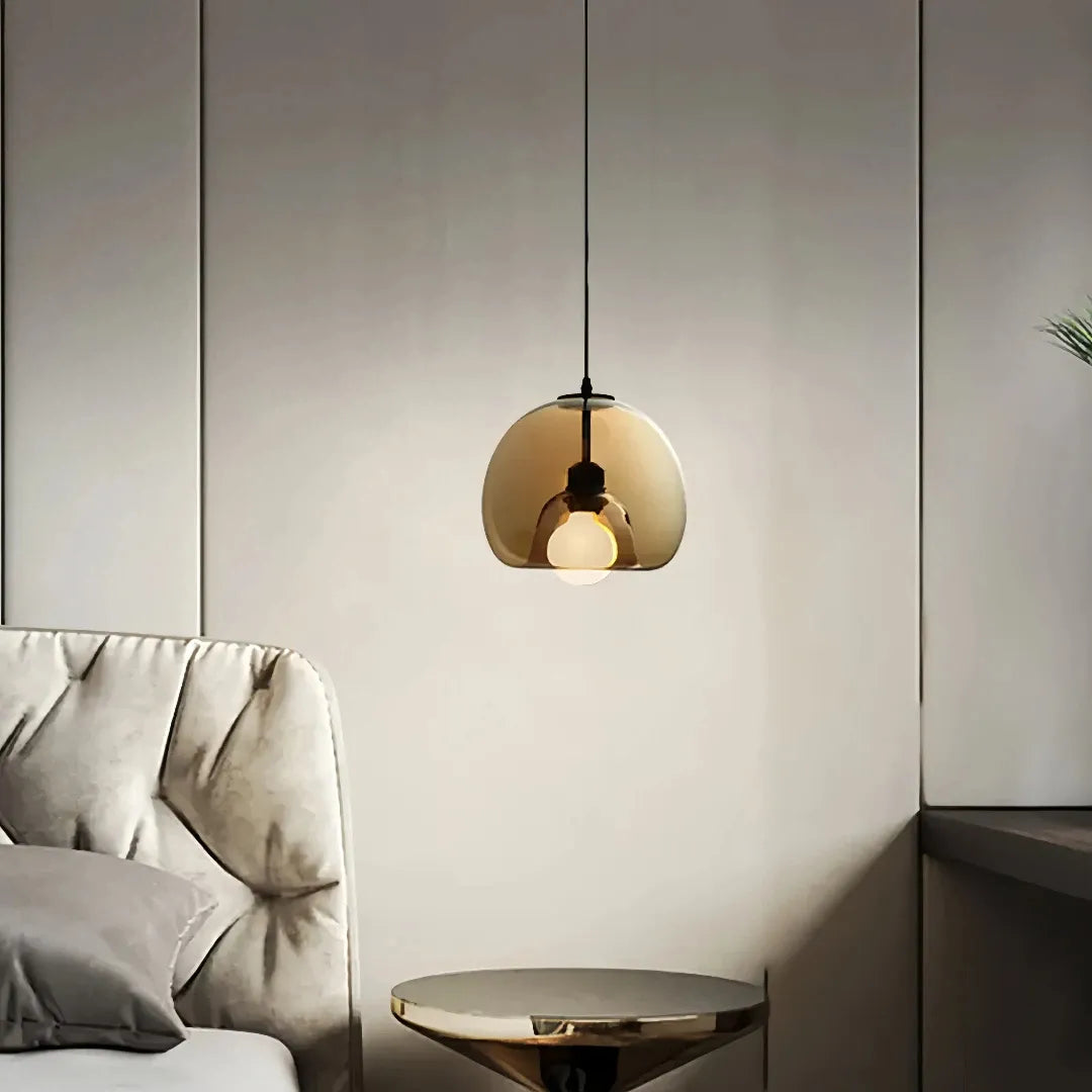 Pendelleuchte mundgeblasenes Glas Kugelform für Esszimmer
