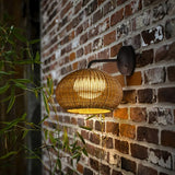 Rattan-Außenwandleuchte in Kürbisform, IP65