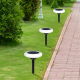 Runde Garten-Solarleuchte mit Erdspieß und RGB-Farbwechsel