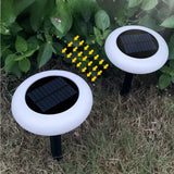 Runde Garten-Solarleuchte mit Erdspieß und RGB-Farbwechsel