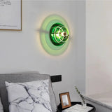 Moderne grüne Wandleuchte im UFO-Design aus Acryl für Schlafzimmer