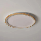 Flache LED-Deckenleuchte aus Holz, dimmbar, Ringdesign, für das Schlafzimmer