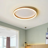 Flache Ring-Deckenleuchte aus Holz für Schlafzimmer