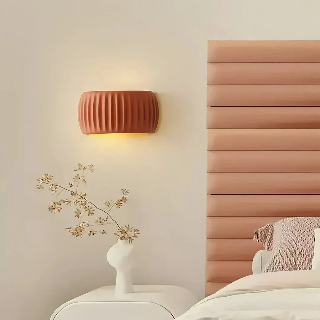 Skandinavische Morandi Wandleuchte LED für Schlafzimmer, Kürbis