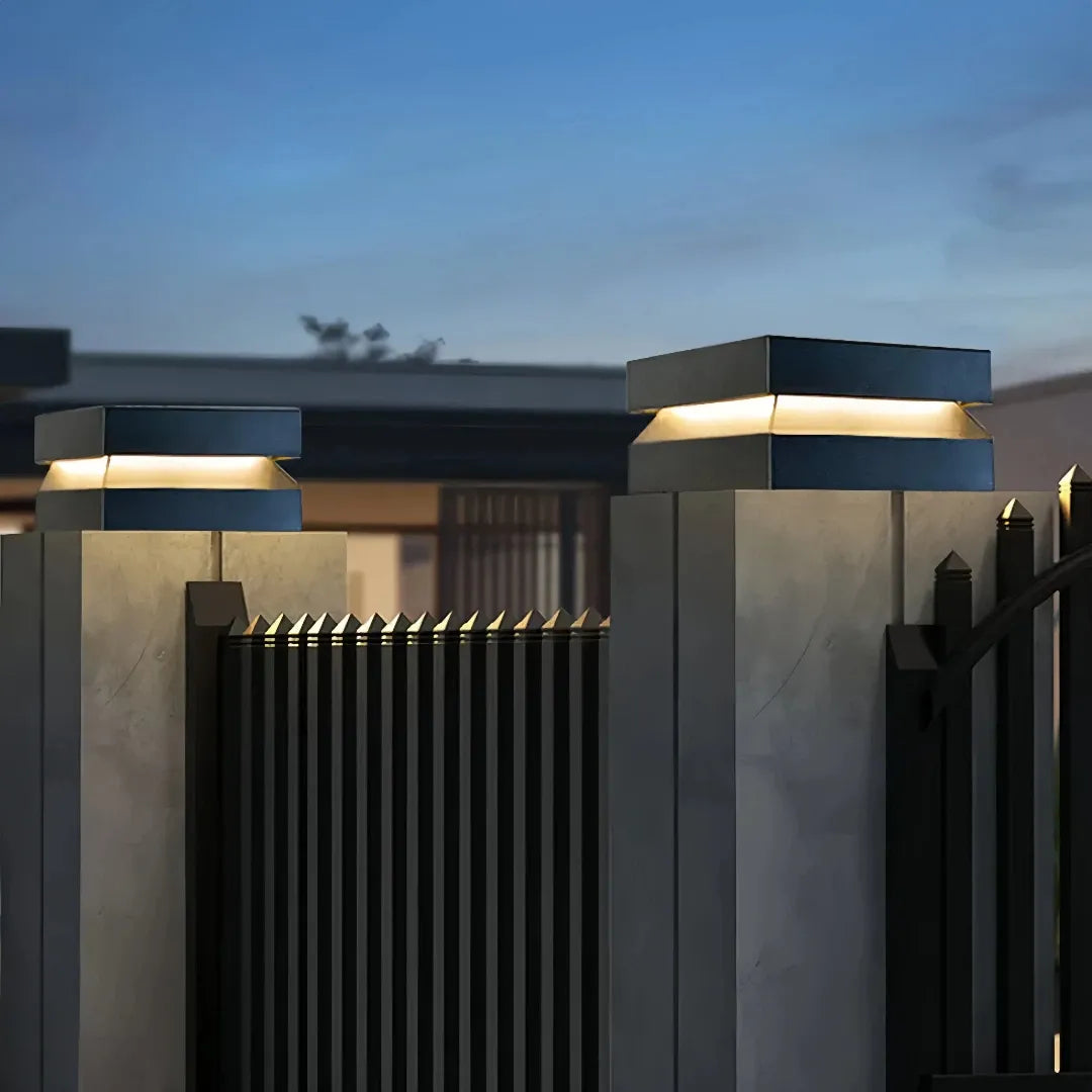 Sockelleuchte Terrasse Solar IP65 in Schwarz eckig