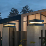 Sockelleuchte Terrasse Solar IP65 in Schwarz eckig