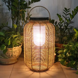 Solar-Gartenlaterne aus handgeflochtenem Rattan