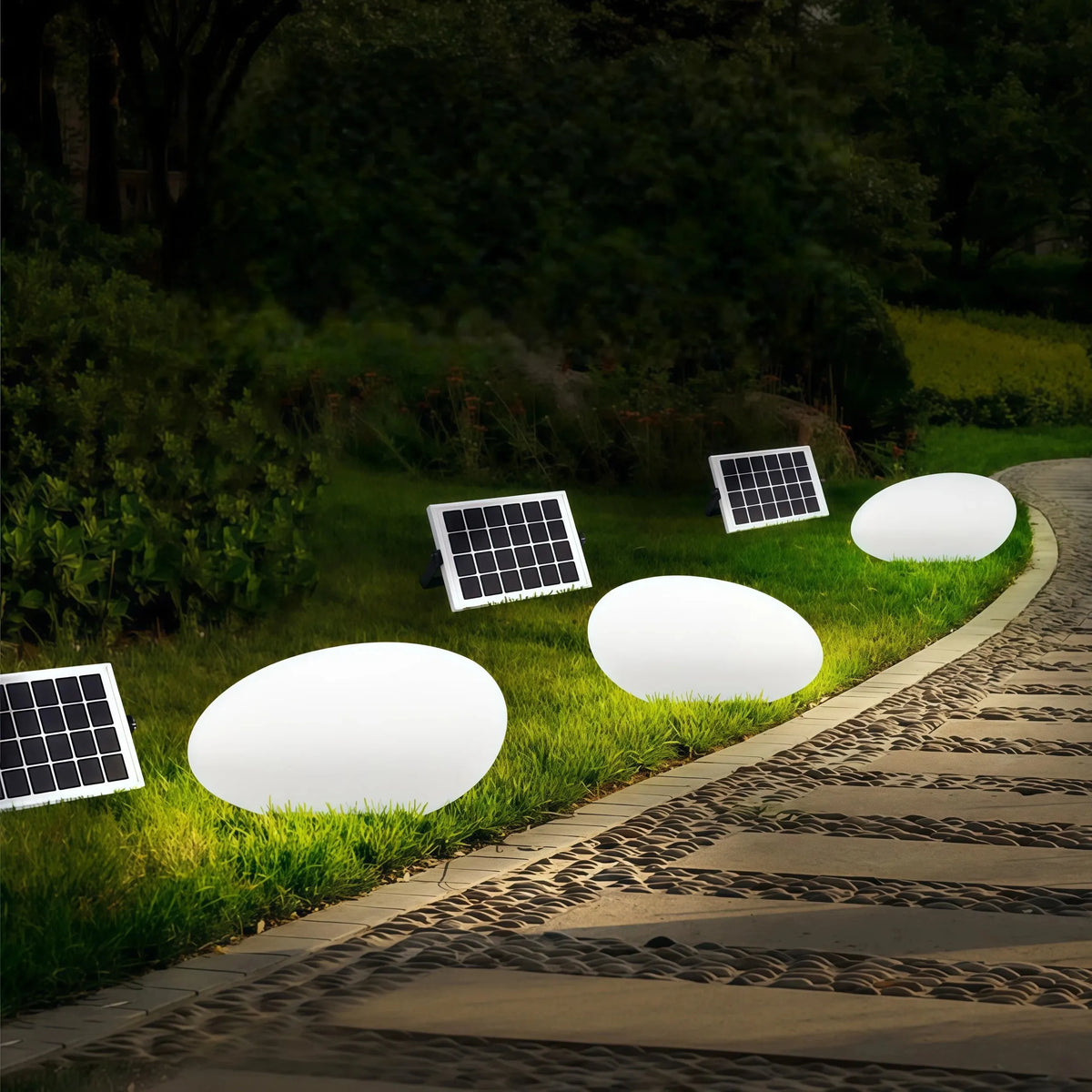 Solar-Gartenleuchte in Steinoptik mit RGB-Farbwechsel