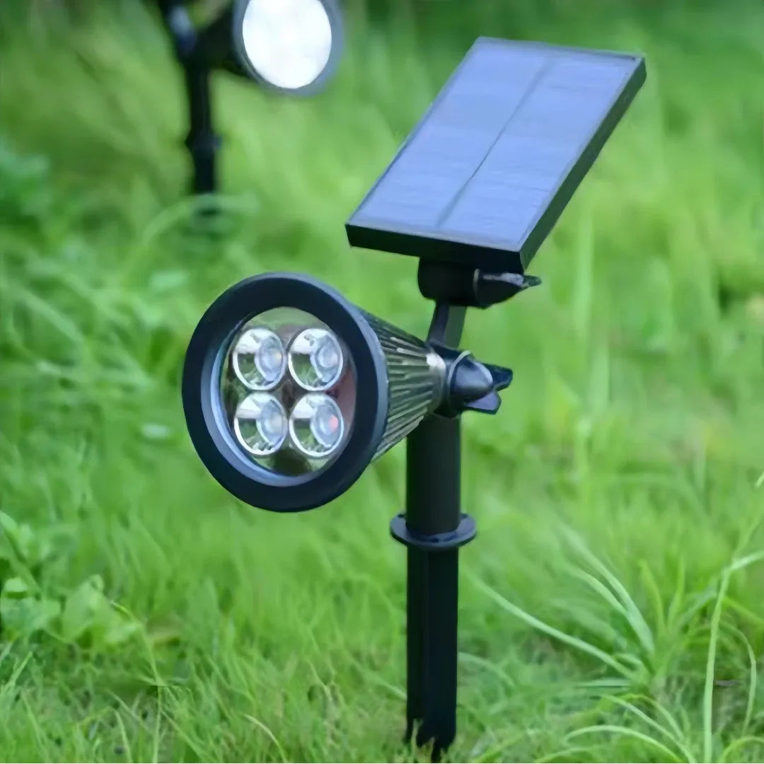 Solar-LED-Gartenstrahler mit Erdspieß, IP65