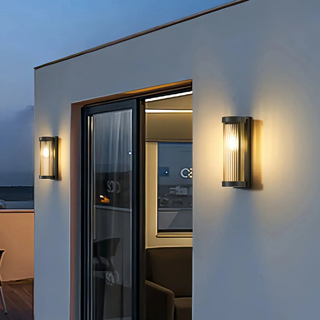 Solar Außenwandleuchte aus Glas für Terrasse und Veranda, IP65