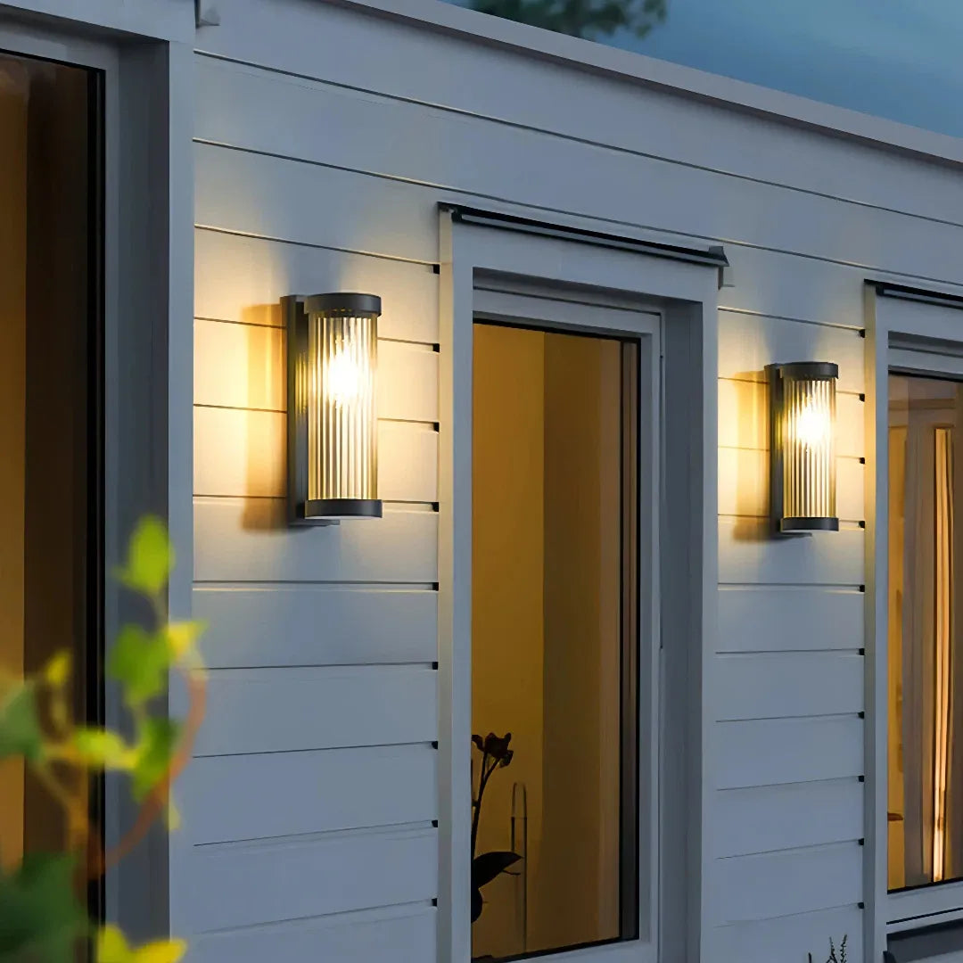 Solar Außenwandleuchte aus Glas für Terrasse und Veranda, IP65