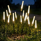 Solar LED Gartensteckleuchte in Schilfrohr-Optik für den Außenbereich