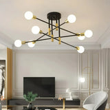 Sputnik Pendelleuchte im Mid-Century-Stil für Wohnzimmer, Schwarz