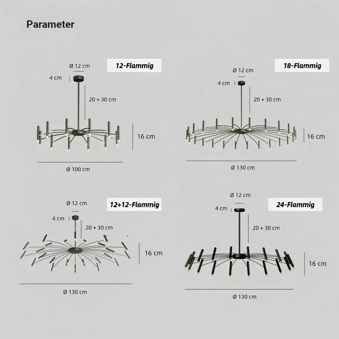 Dimmbarer LED Kronleuchter mit Fernbedienung