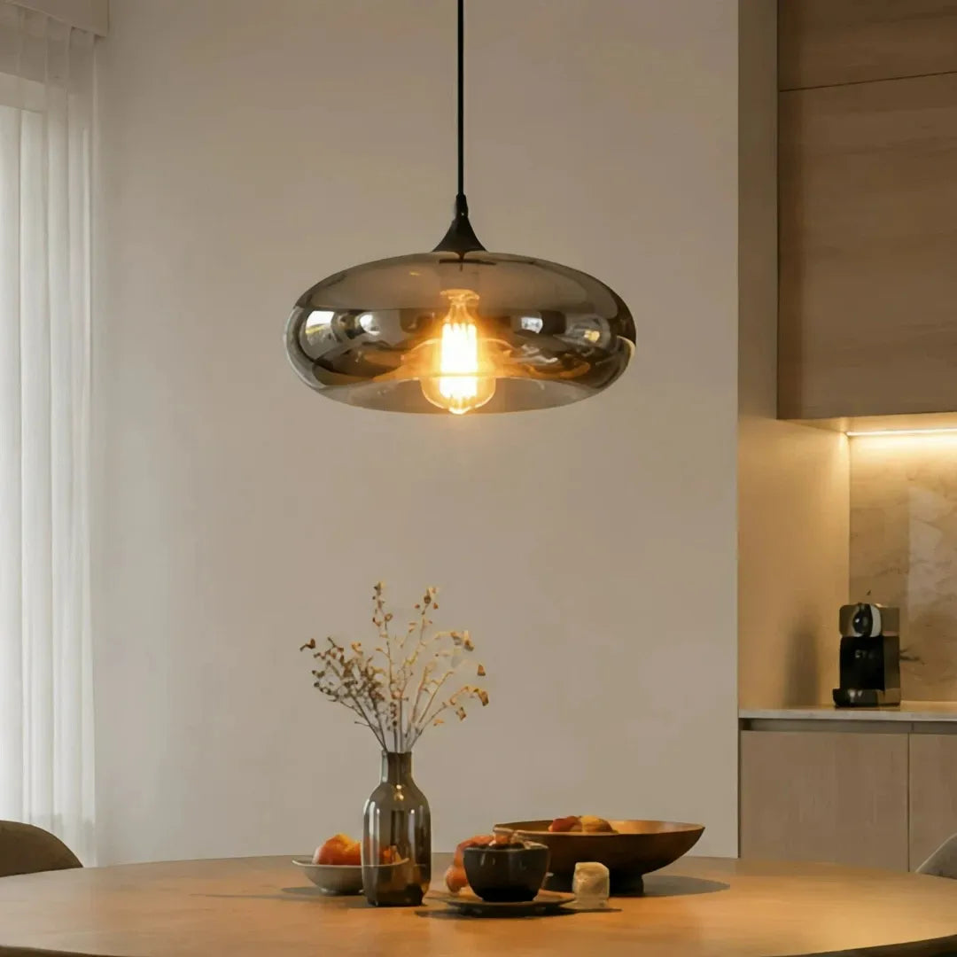 Vintage-Pendelleuchte aus handgeblasenem Glas für das Esszimmer